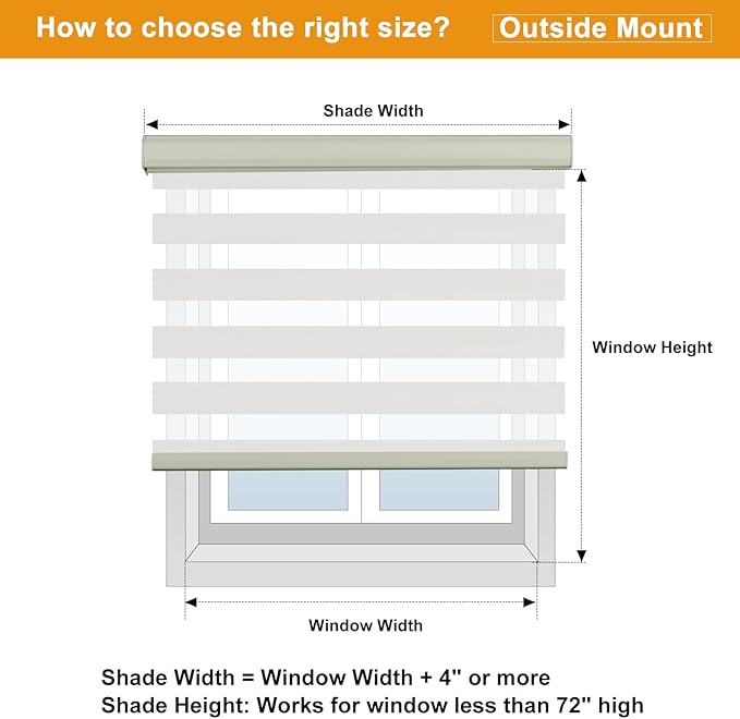 Persilux Cordless Zebra Roller Window Shades Free-Stop Roller Blinds Light - Image 8