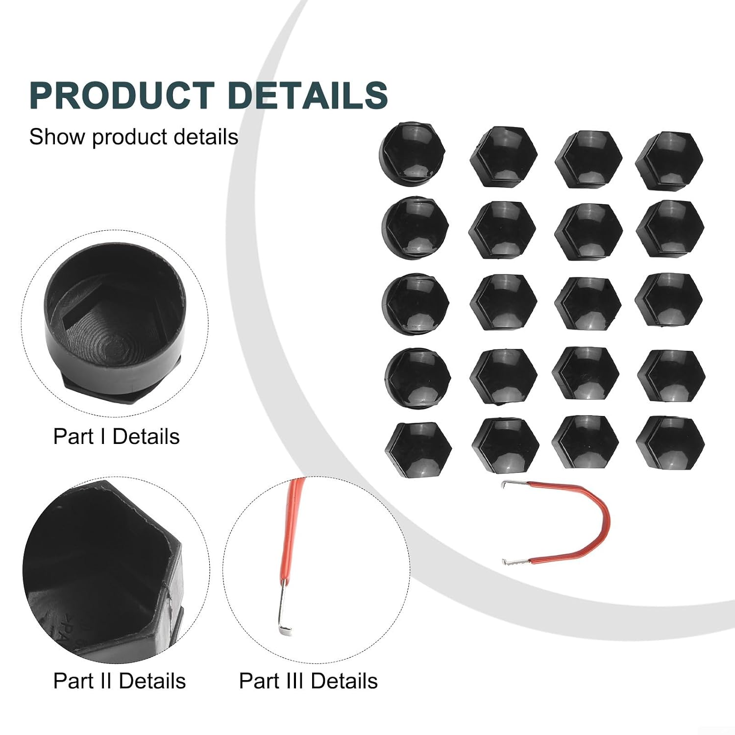 20 PCS Wheel Lug Nut Covers 19Mm for Vauxhall Astra J K for Mokka for Insignia B for Zafira C for MERIVA Black Plastic Cap Set with Removal Tool Suitable for 19MM Wheel Bolts Matte Finish DIY Install