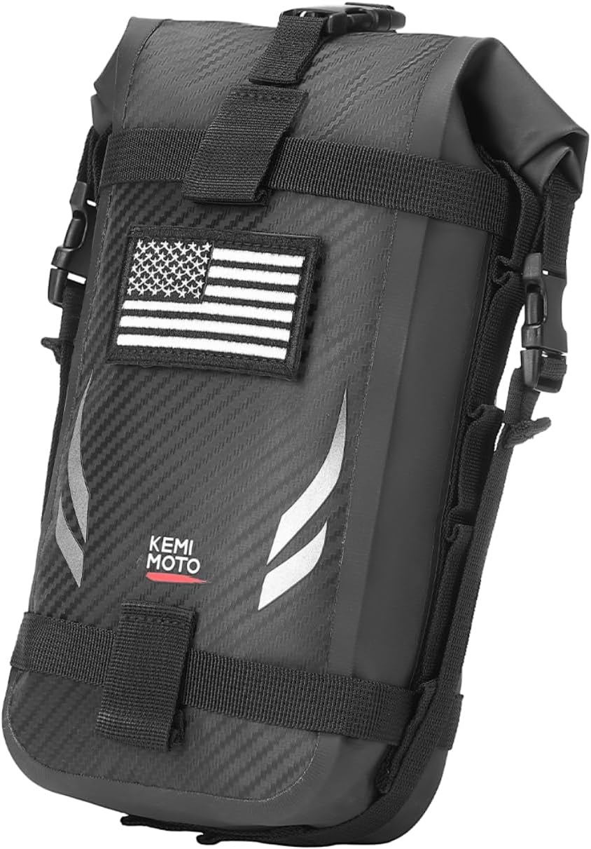 KEMIMOTO Dirt Bike Fender Tool Bag 3.5L PVC Waterproof Motorcycle Adventure Crash Bar Frame Bags Compatible with Surron Light Bee Talaria Motocross Enduro Electric Dirt Bike