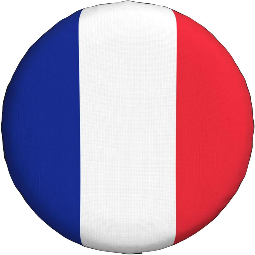 French Flag Print Universal Spare Tire Cover for RV, Jeep | Wheel Protector Fits Rv, Trailer, Jeep, Shield Tires From Sun, Dirt And Rain For Outdoor Storage