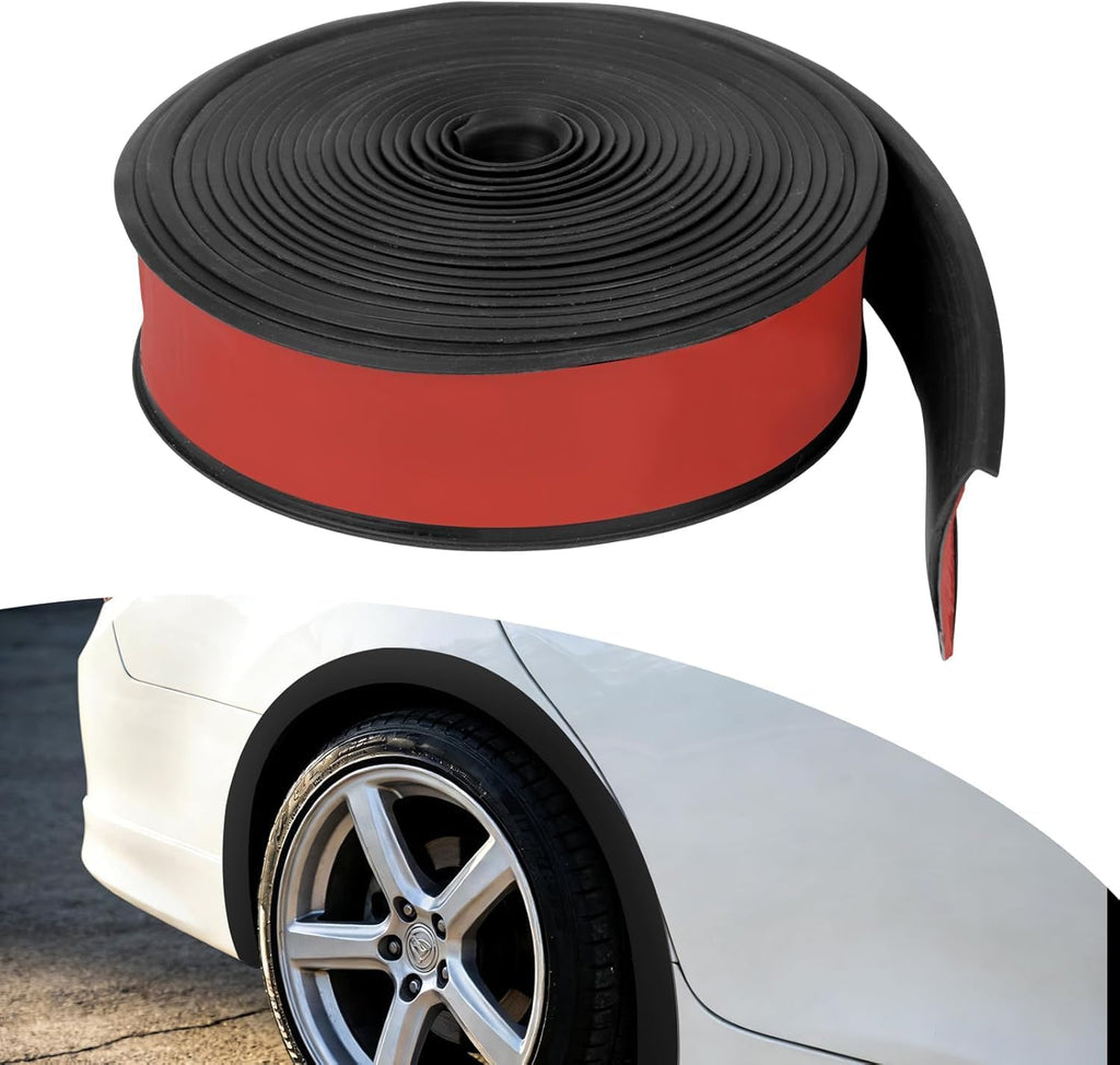 4.5CM x 20FT Universal Car Wheel Arch Trim - Rubber Fender Flare Protector Edge Guard, Self-Adhesive Anti-Scratch Lip Strip for Cars & Trucks, Fender Flare Edge Trim