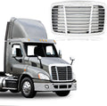Front Hood Radiator Grille With Bug Screen Compatible With 2008-2017 Freightliner CASCADIA Bug Screen Front Grill ABS Plastic ((Chrome (Silver)) with Bug Screen)