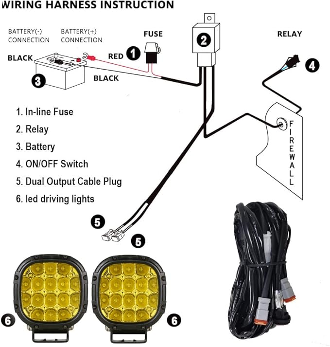 BIGLION.X 4 Inch Pair 160W 18800LM Amber Fog Lights Offroad Pods Super Bright - Image 4