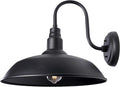 16 Inch Dome Barn Light for Porch, Large Gooseneck Outdoor Light Fixture for by GOALPLUS
