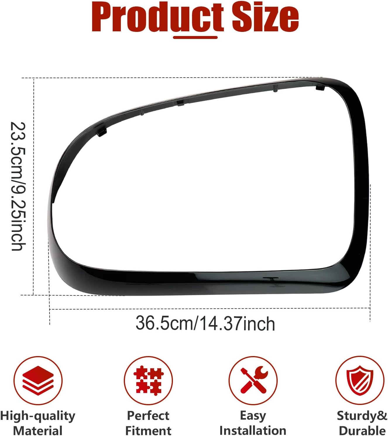 Rear Lamp Frame Bezel Guard 1 Pair Tail Lamp Frame Bezel Protector For Mini Cooper Countryman Estate F60 2017 2018 2019 2020 2021 2022 2023, Taillight Trim Rings 51712414989 (Glossy Black)
