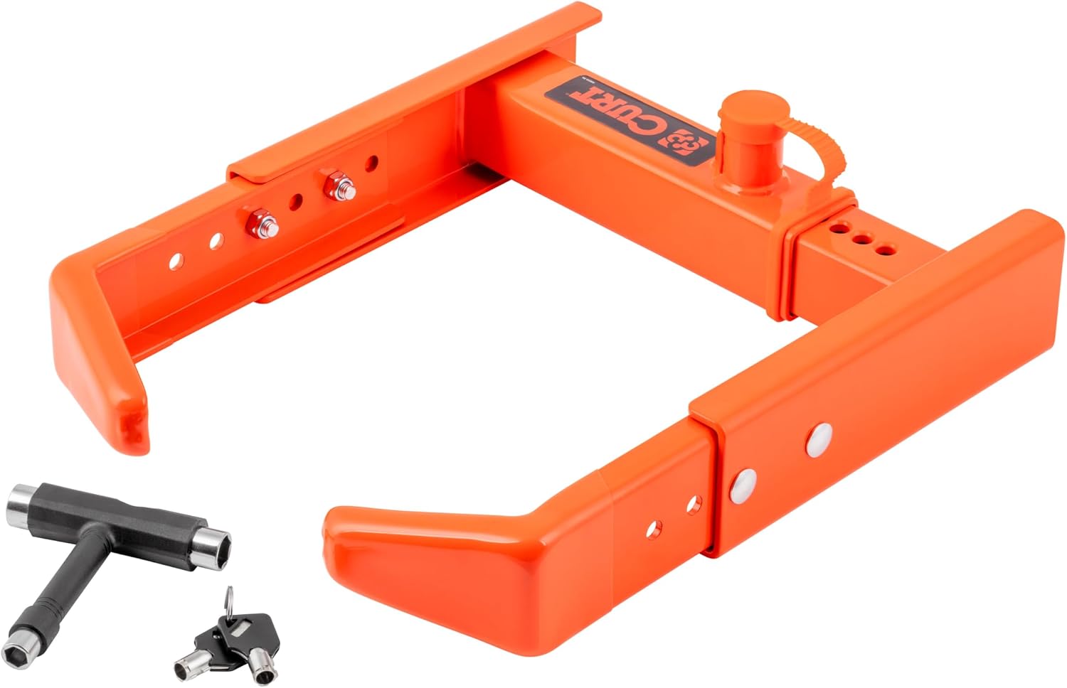 CURT 23176 Adjustable Trailer Wheel Lock, 16.5” x 6.5”-8 to 33" x 12-1/2"/R15