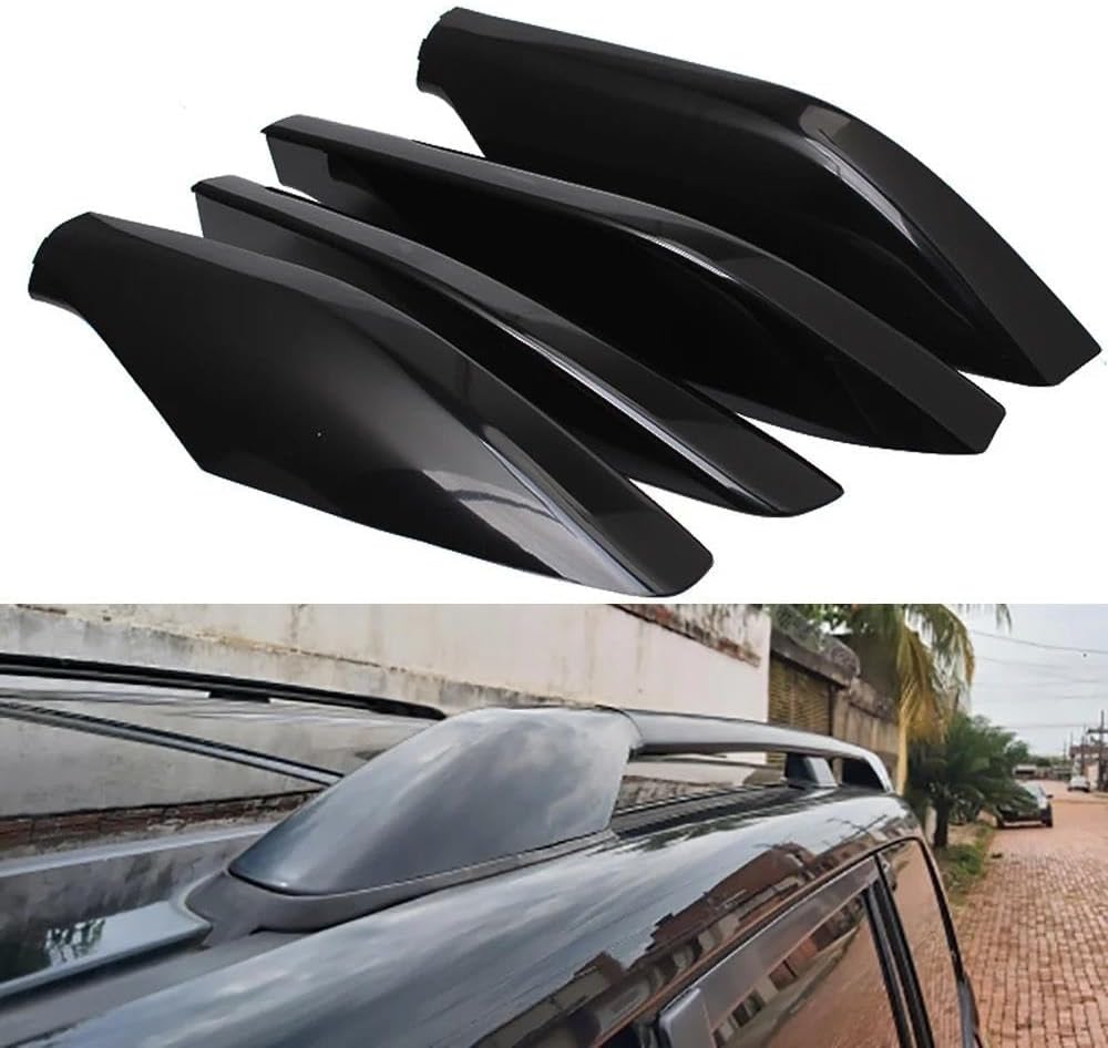 Rooftop Cargo Carrier for Toyota for Land for Cruiser for Prado for Fj120 2003-2009 Black ABS Roof Rack Bar Rail End Protection Cover Shell 4PCS Roof Racks Boxes