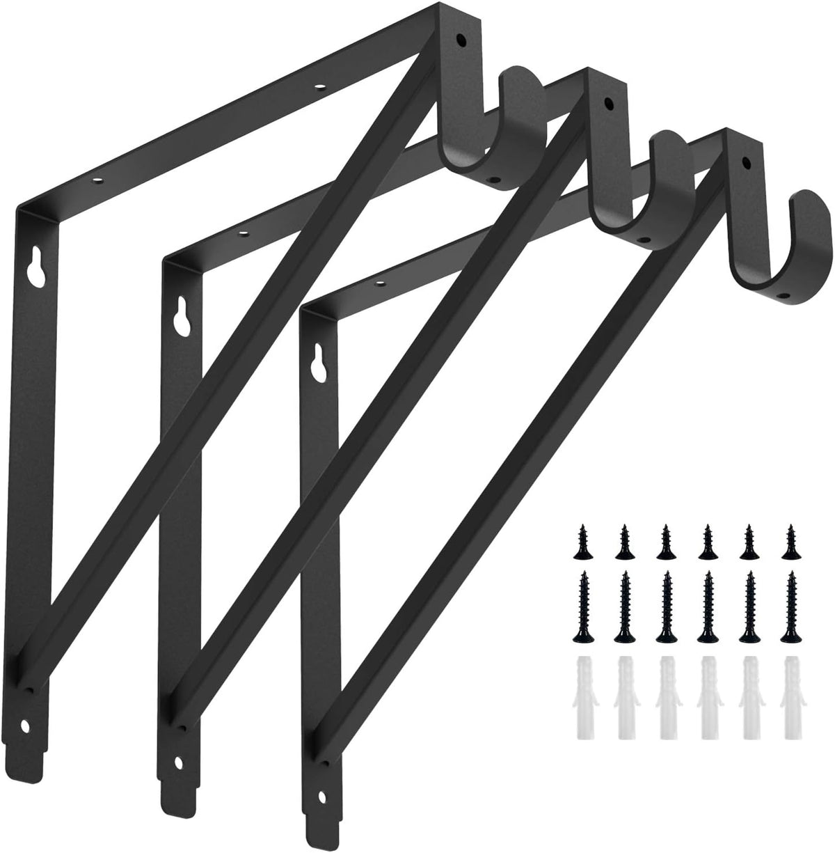 heavy duty closet rod & shelf brackets clothes, main product view