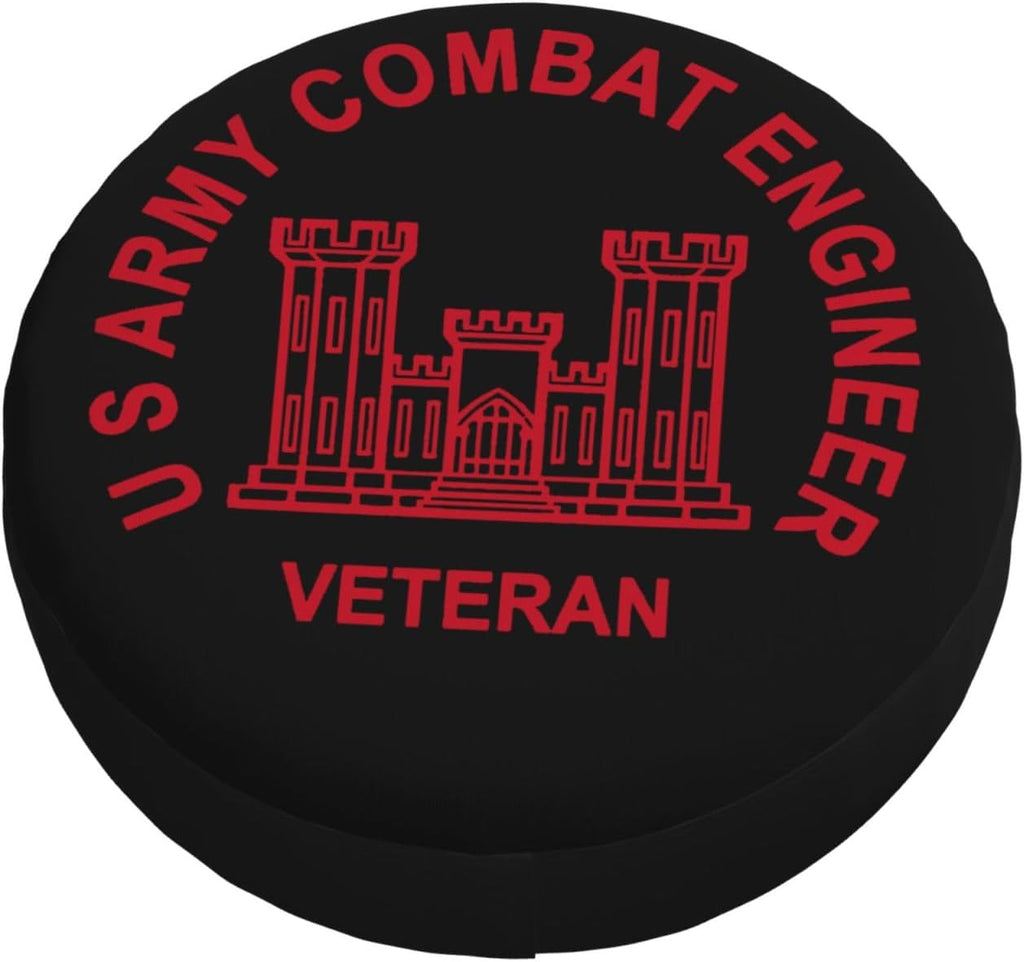 US Army Combat Engineer Veteran Spare tire Cover dust Proof tire Cover fits Trailers, RVs, SUVs and Many 14/15/16/17 inch Vehicles