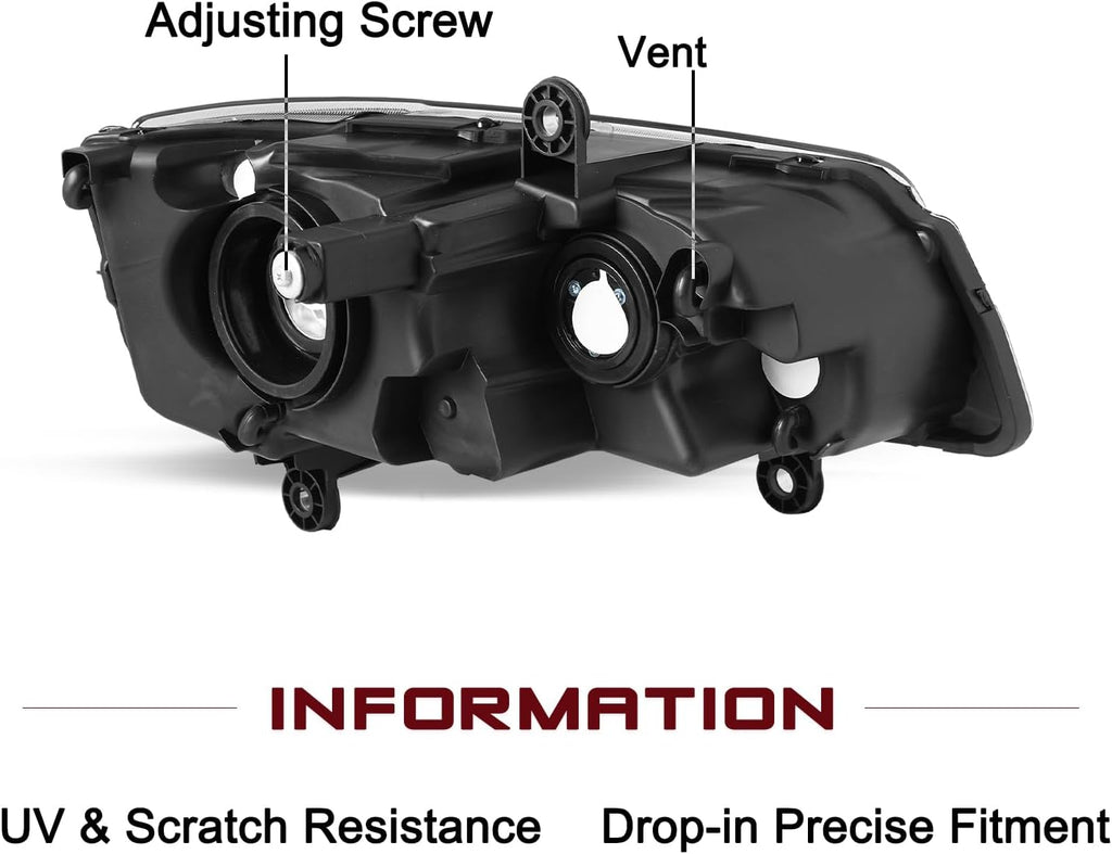 JSBOYAT Fits for 2011-2020 Dodge Grand Caravan Headlight and Tail lights Assembly Halogen Headlamp & Taillights 2Pair (LH+RH)