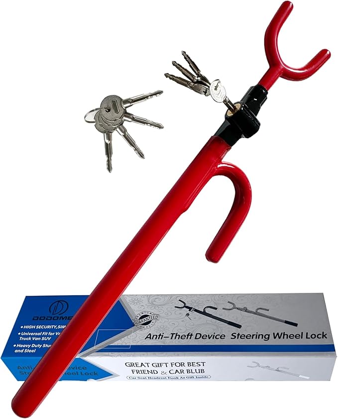 Steering Wheel Lock Anti-Theft Car Device Car Wheel Locks Heavy Duty Vehicle by Dodomes