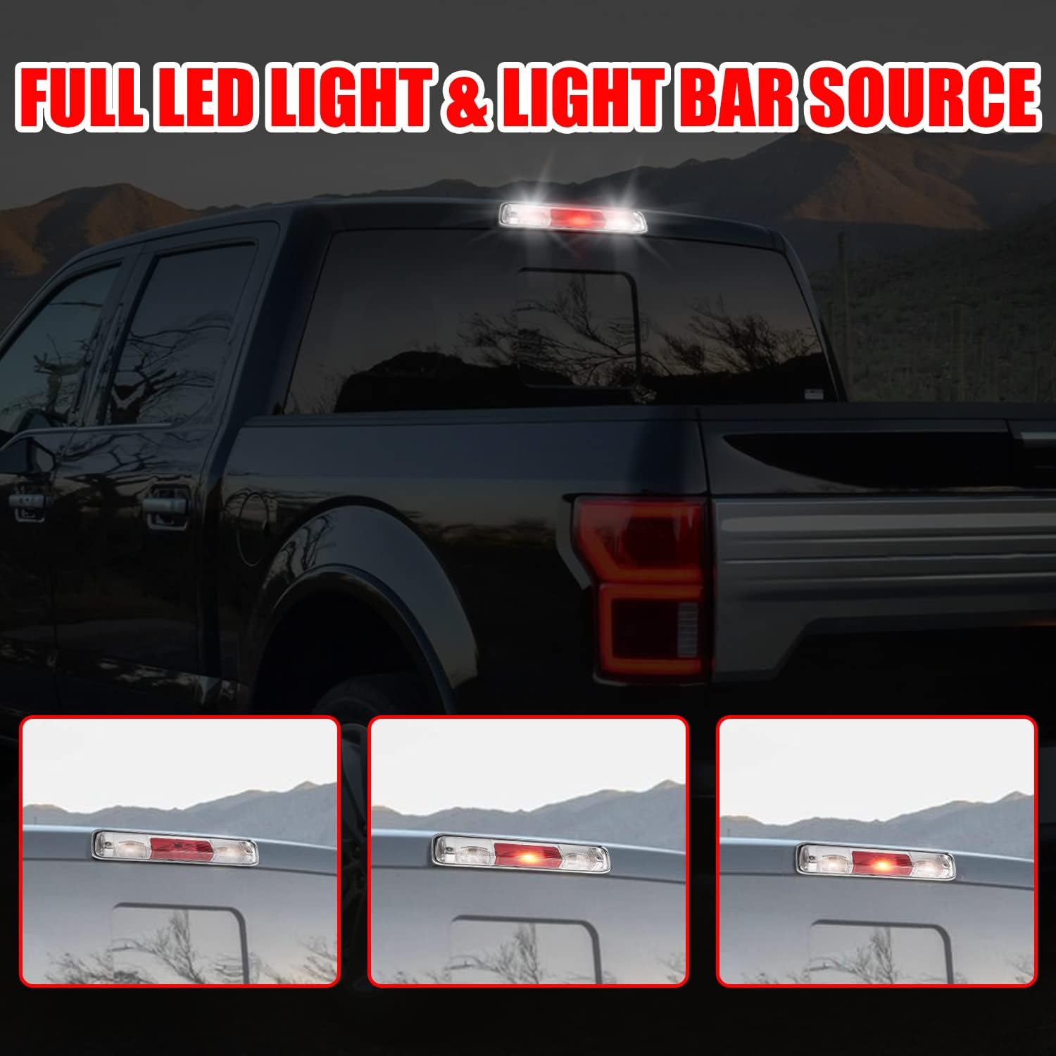 923-237 F150 Third 3rd Brake Light Compatible with 2004-2008 Ford F-150, 2007-2010 Explorer Sport Trac, 2006-2008 Lincoln Mark LT Brake Lamp Center High Mount Stop Trunk Cargo Rear Light