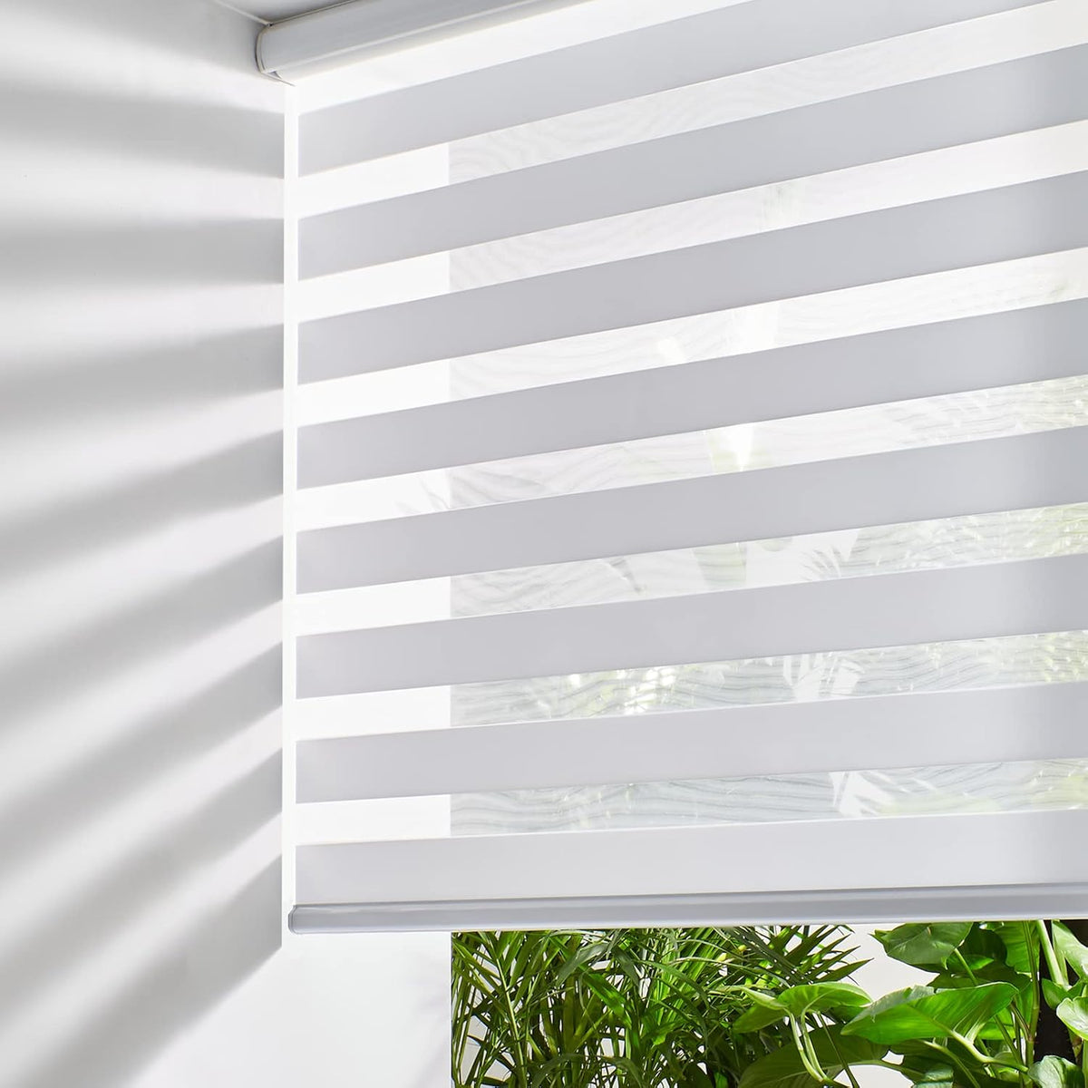 Persilux Cordless Zebra Blinds for Windows Free-Stop Roller Windows Shades Dual