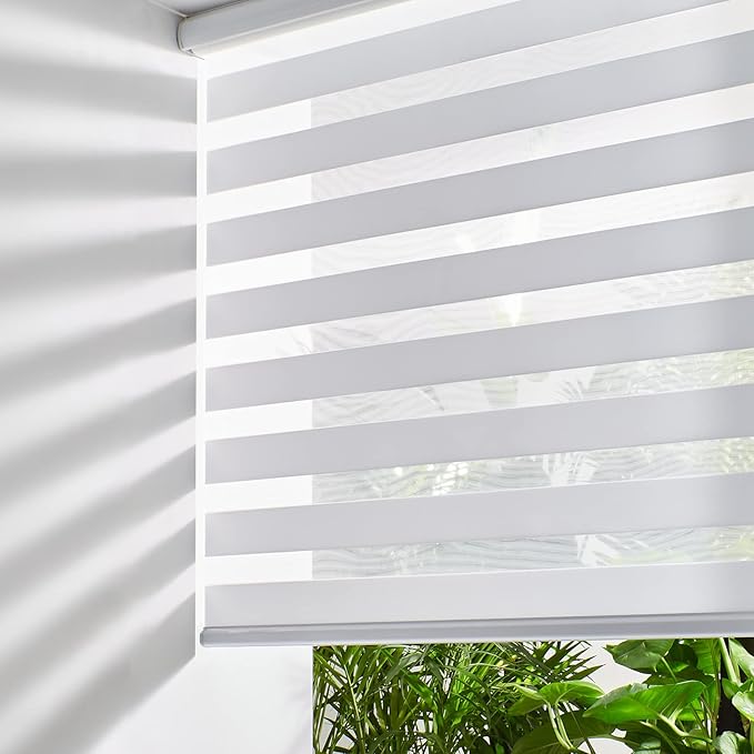 Persilux Cordless Zebra Blinds for Windows Free-Stop Window Blinds Dual Layer by PersiluxHome