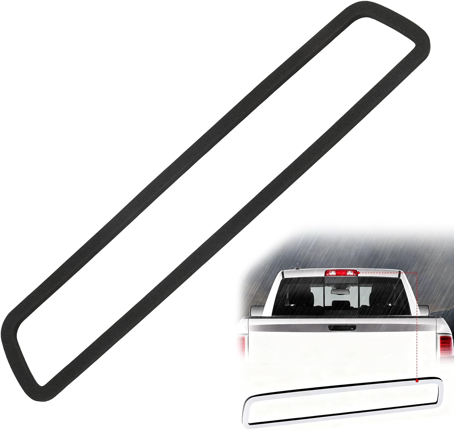 Upgraded Third Brake Light Gasket Seal Compatible with Dodge Ram 1500 2009-2018 & Ram 2500/3500 2010-2018, High Mount Stop Lamp Assembly Gasket Waterproof, Dustproof, Shockproof Replacement