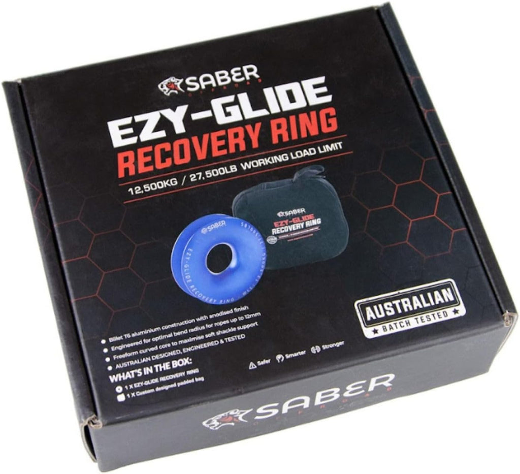 MILE MARKER SBR-12BRR Single Blue Saber Offroad EZY Glide Recovery Ring | Engineered to Maximize Capacity & Minimize Rope Wear | Heavy Duty & Lightweight
