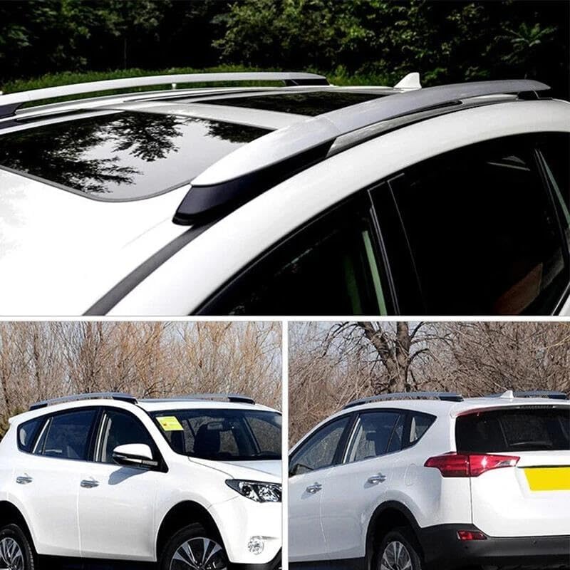 Roof Racks Boxes 4PCS ABS Roof Rack Cover for Toyota for RAV4 for XA40 2013-2018 Luggage Racks Rail End Shell Replacement Part Accessories Car Roof Bars