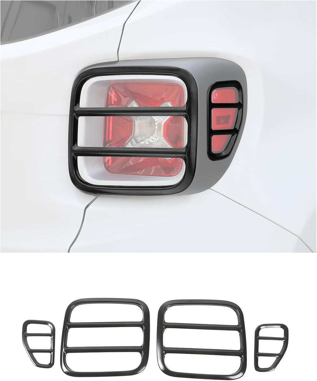 Hoolcar for Renegade Tail Light Cover Black Metal Rear Taillight Lamp Protector Guard Cover Fits for Jeep Renegade 2016 2017 2018 2019 2020 2021