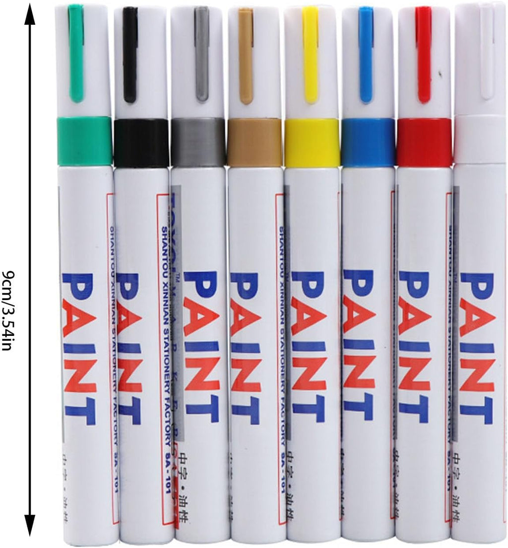 Waterproof Tire Paint Pen, Waterproof Non-Fading Tire Marker Pens, Permanent Oil Based Paint Markers, Quick Dry Assorted Color Car Tire Marker for Metal, Fabric, Glass, DIY Craft (Red)