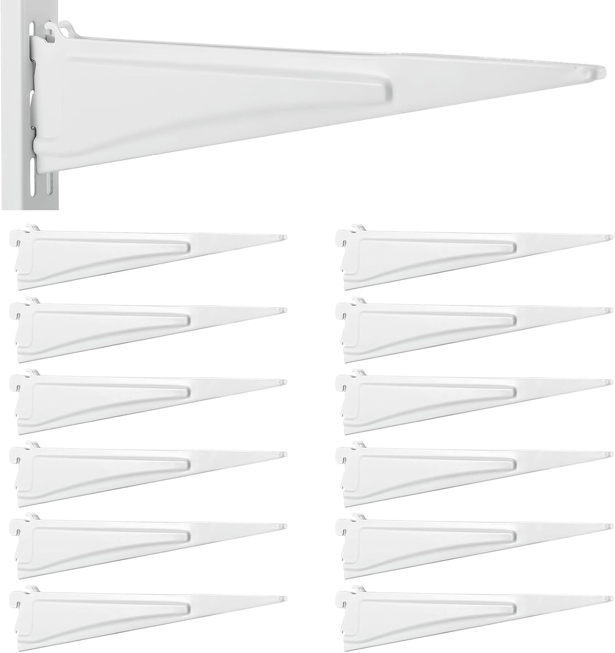 menkxi 12 pcs track locking shelf bracket, 12, main product view