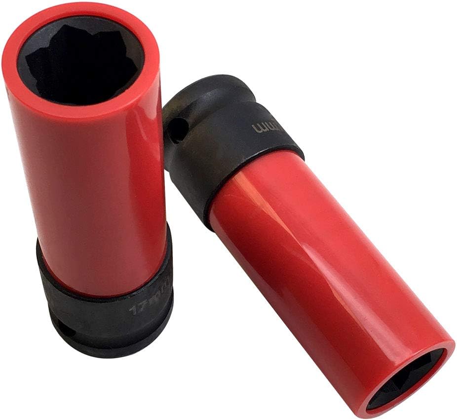 Lug Nut Socket, Flower Design, Manufacturer Part Number: 4218, Red & Black Wheel Lug Nuts Socket