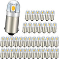 Ruiandsion BA9S LED Bulbs 40-Pack, 12V 0.6W Warm White Interior Lights, for Trunk Glove Box License Plate, Fits BA9S 53 57 257 1893