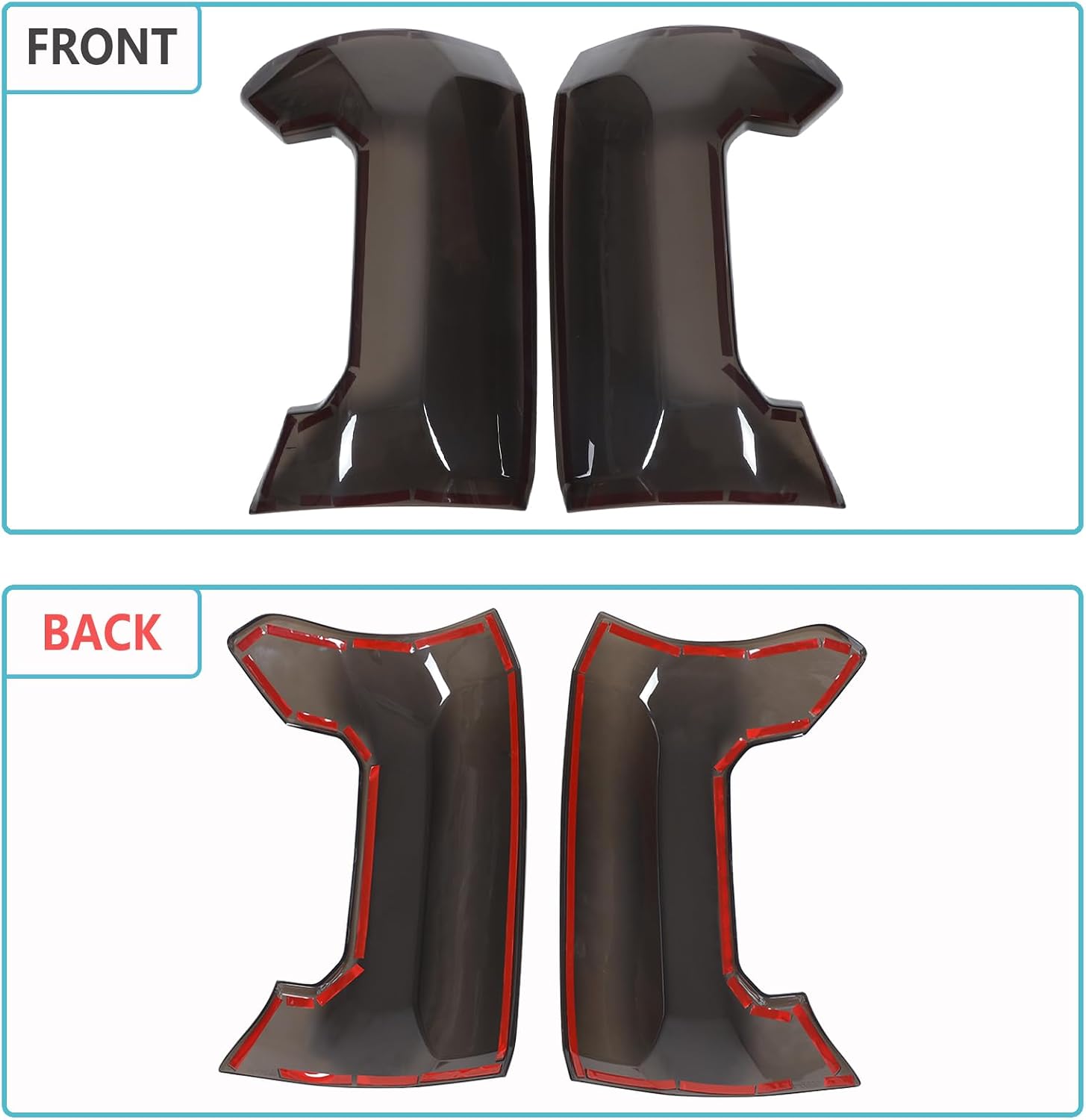 Aunginsy Tail Light Lamp Cover Compatible with Toyota Tacoma 2024-2026, Rear Taillight Lamp Cover Shell Shade Smoked Black Frame Bezels Trim Cover Rear Headlight Protection Cover Exterior Accessories