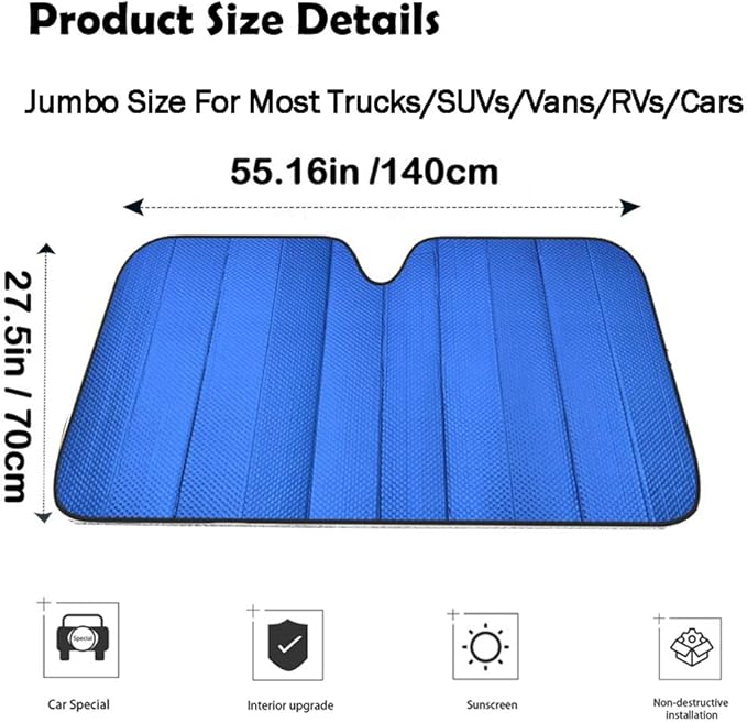 Windshield Sunshade Car Foldable UV Ray Reflector Auto Front Window Sun Shade - Image 2
