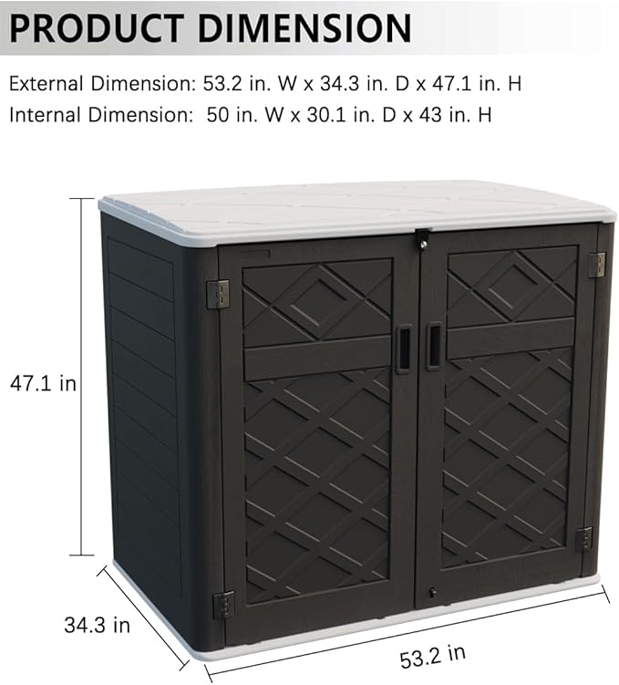 KINYING Larger Outdoor Storage Shed Weather Resistance, Resin Sheds & Outdoor - Image 5