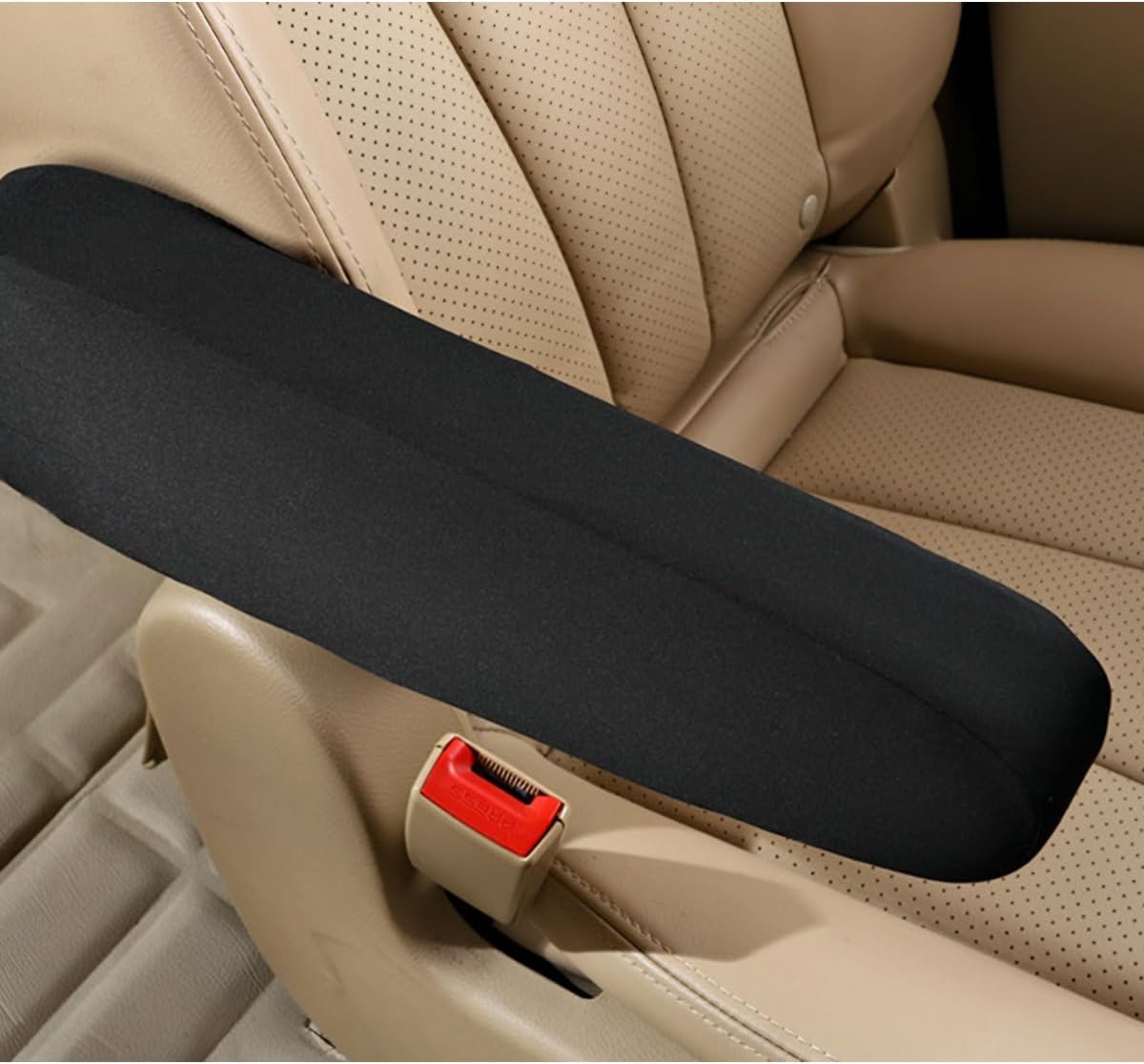 AUCELI 2 Pcs Car Front Seat Armrest Covers, Cloth Fabric Armrest Protectors, Direct Replacement Center Console Lid Armrest Cover Skin, Universal Accessories for Car, SUV, Truck and Van