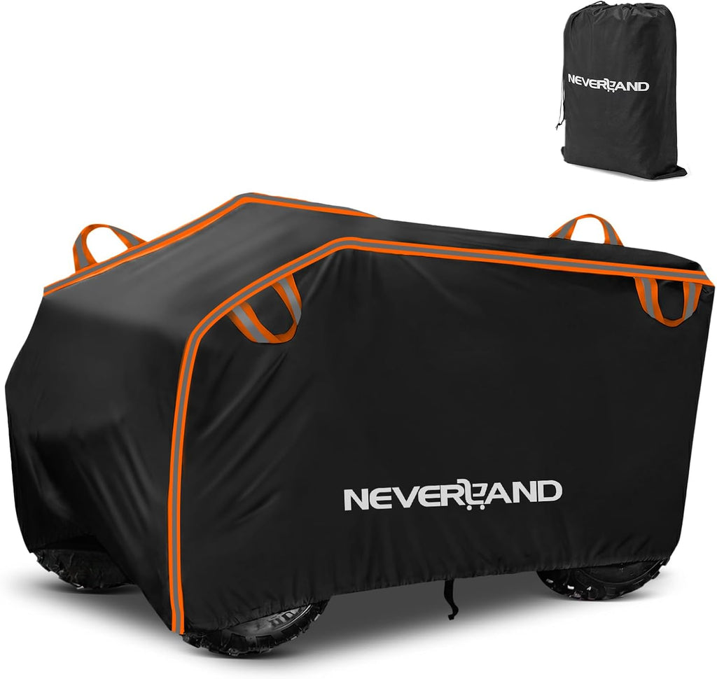 NEVERLAND ATV Cover Waterproof Heavy Duty 4 Wheeler Cover with Buckle, Dustproof Anti UV Windproof All Weather Outdoor Storage Quad Cover for Polaris Sportsman Yamaha Suzuki Honda Coleman Can am XXL