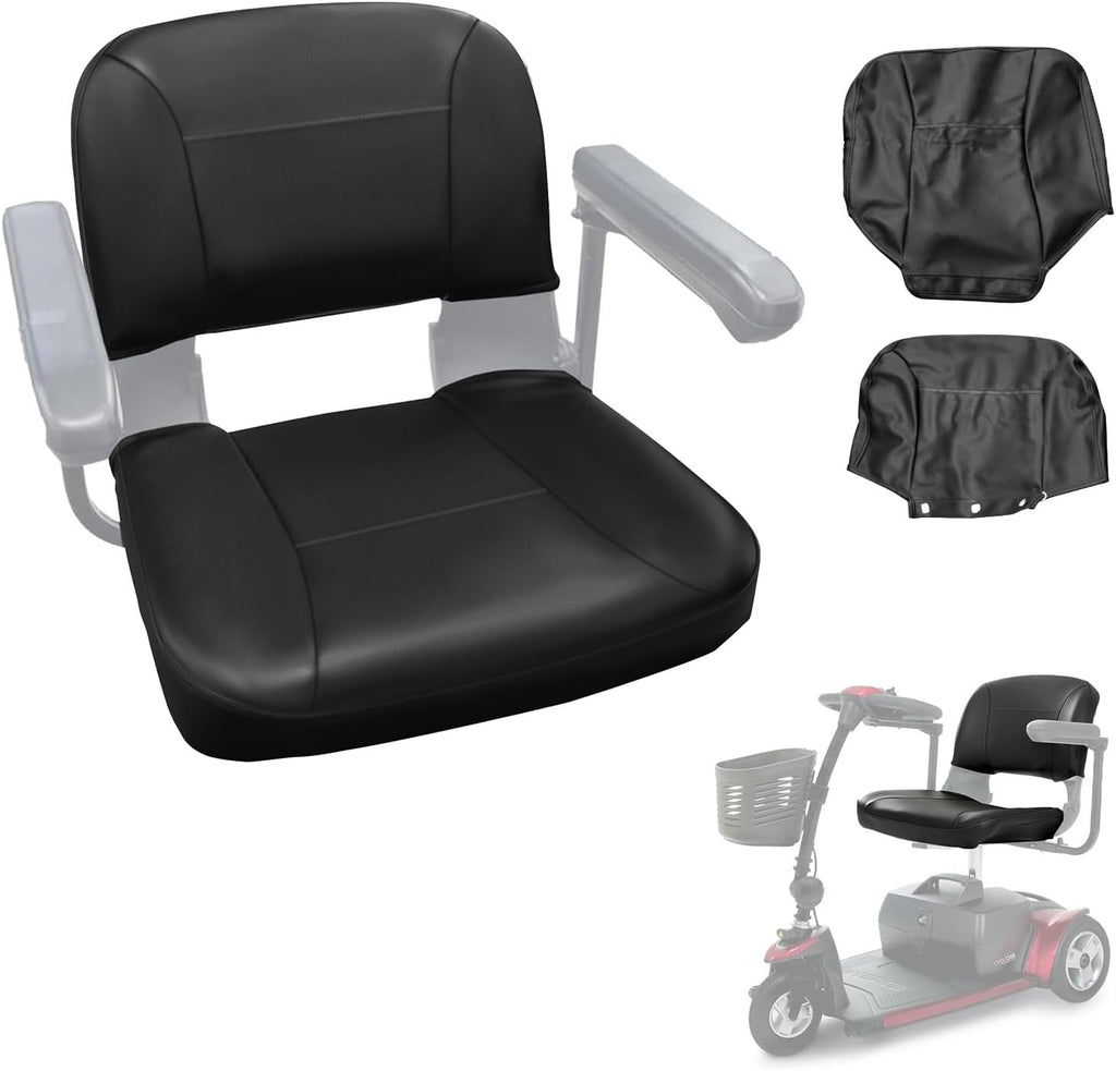 Mobility Scooter Seat Cover Replacement for Pride Go-Go Elite Traveller, Durable PU Leather, Waterproof, Soft, Scratch Resistant, Easy Install