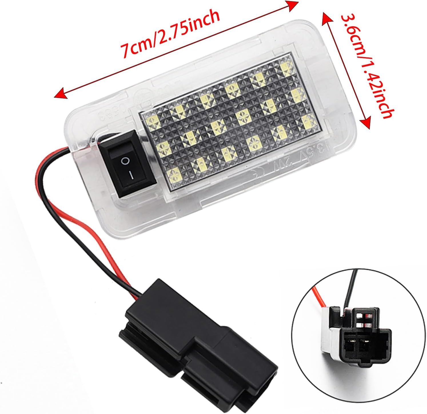 1PC LED Luggage Compartment Lights w/Switch Compatible with Toyota RAV4 Sienna Highlander Prius Venza Scion tC xB, Replacement for Lexus RX350 CT200h NX300h White LED Interior Trunk Cargo Area Lamp