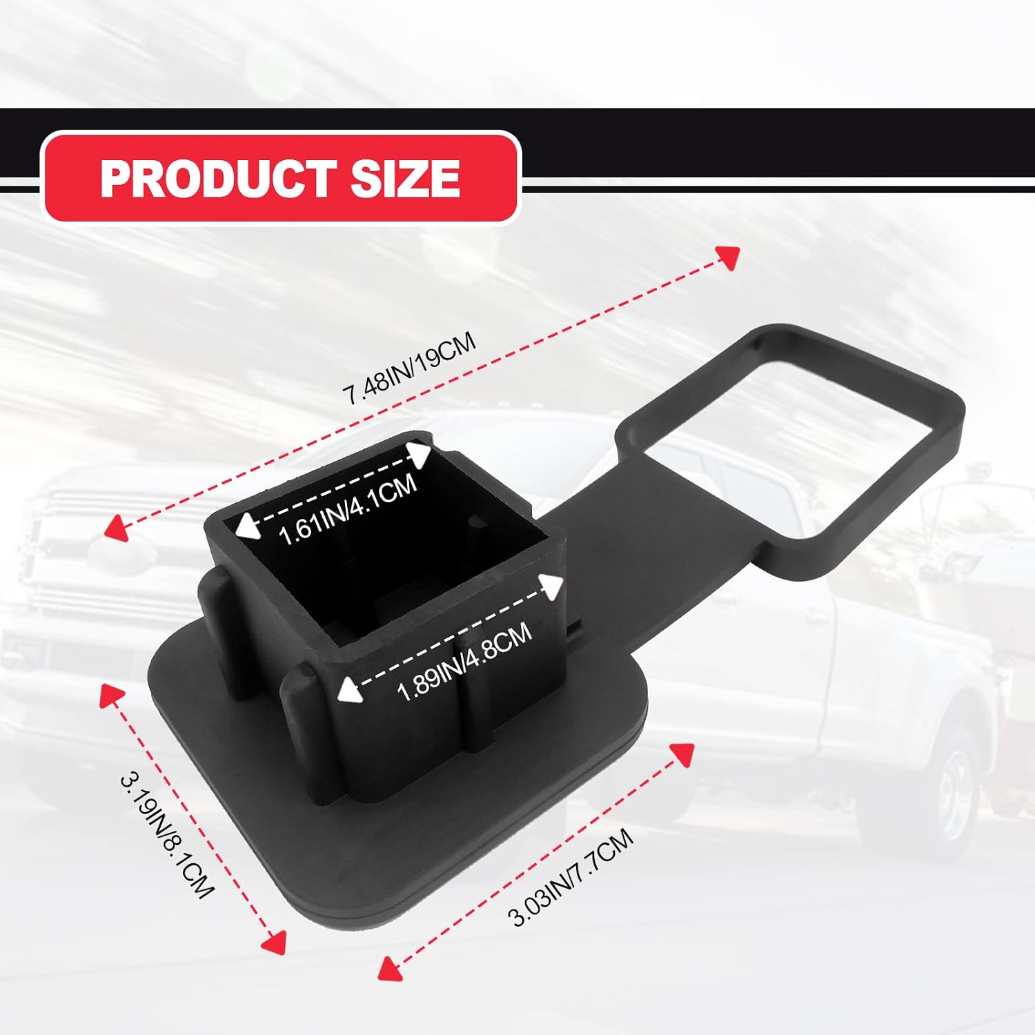 Trailer Hitch Cover, Trailer Hook Dust-Proof Plug, Square Mouth Protection Cover, Tow Hitch Covers Plug Insert Receiver Tube Cover Cap Fit for 2 Inch Hitch Receivers (Black)
