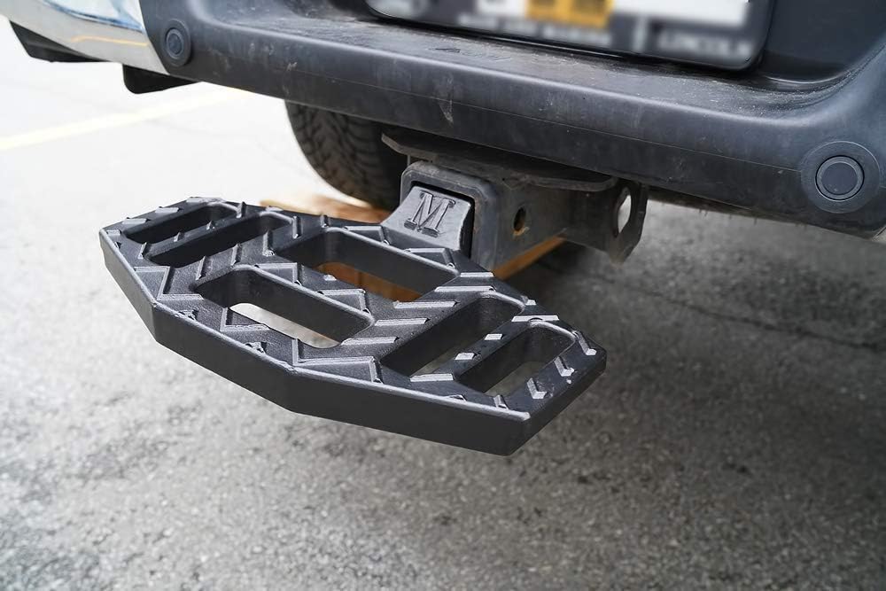 APS Hammer Forged Carbon Steel Black 2-inch Hitch Step Compatible with Class 3 Receiver Hitch (Bumper Guard Bumper Protector Bumper Step)