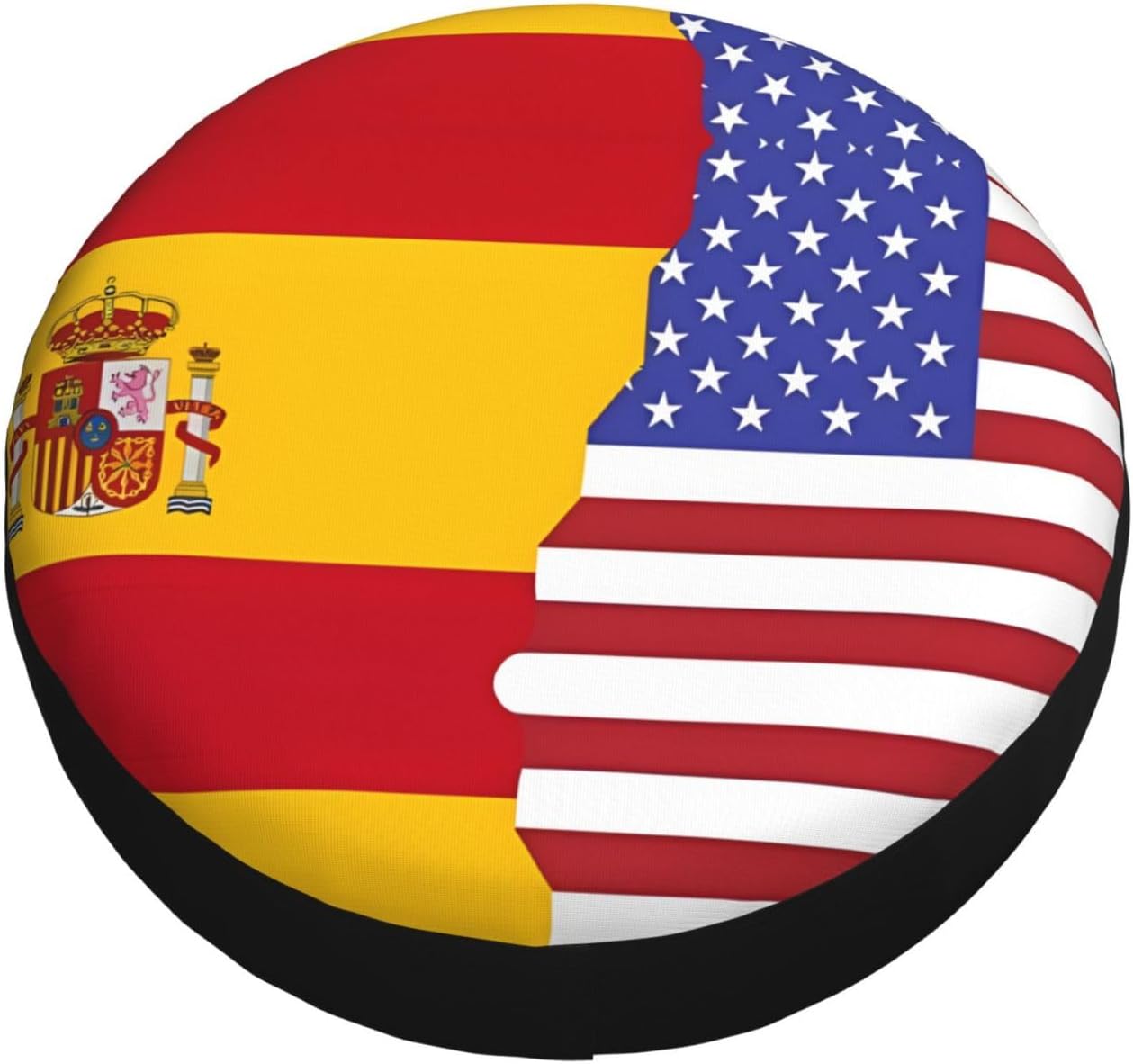 American Spain Flag Print Universal Spare Tire Cover for RV, Jeep | Wheel Protector Fits Rv, Trailer, Jeep, Shield Tires From Sun, Dirt And Rain For Outdoor Storage
