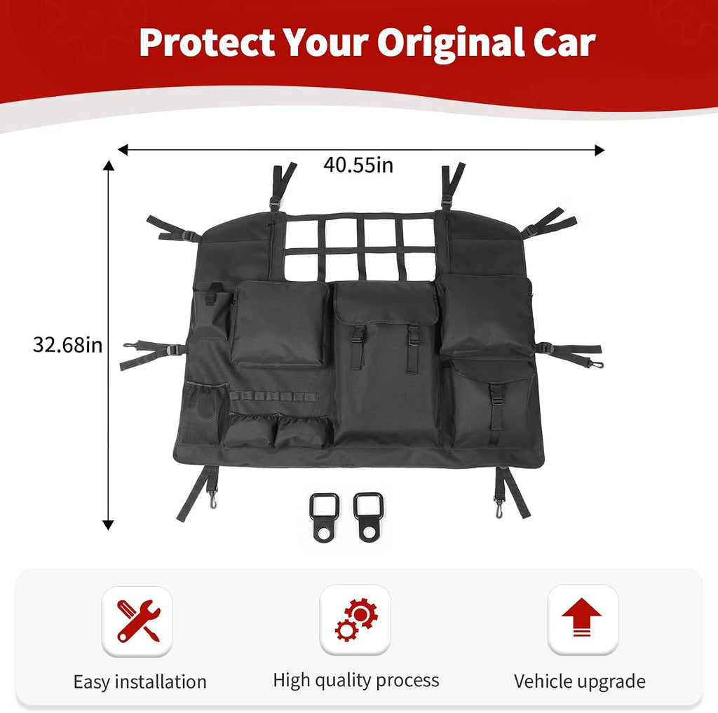 RT-TCZ for Wrangler JK JL Trunk Storage Bag Organizer with Multi-Pockets Tool Kits Cargo Bag for Jeep Wrangler JK JKU JL JLU