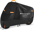 ROCKTAKIN 300D Heavy Duty Motorcycle Cover, Waterproof All Season Outdoor Protection with 4 Reflective Strips & Lock Holes, Fits Most Cruisers, Touring Bikes and Scooters up to 96.5"