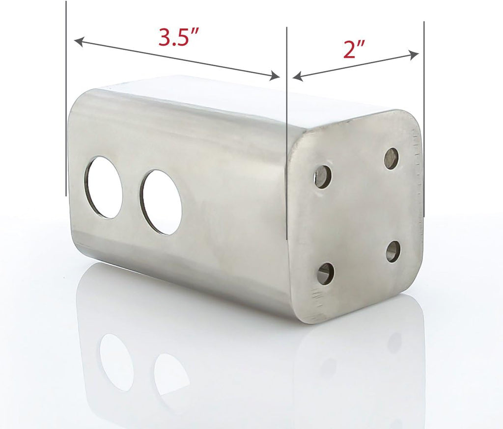 Ford Bronco Horse Logo Black Rectangular Trailer Tow Hitch Cover Plug (2" Inch Post)