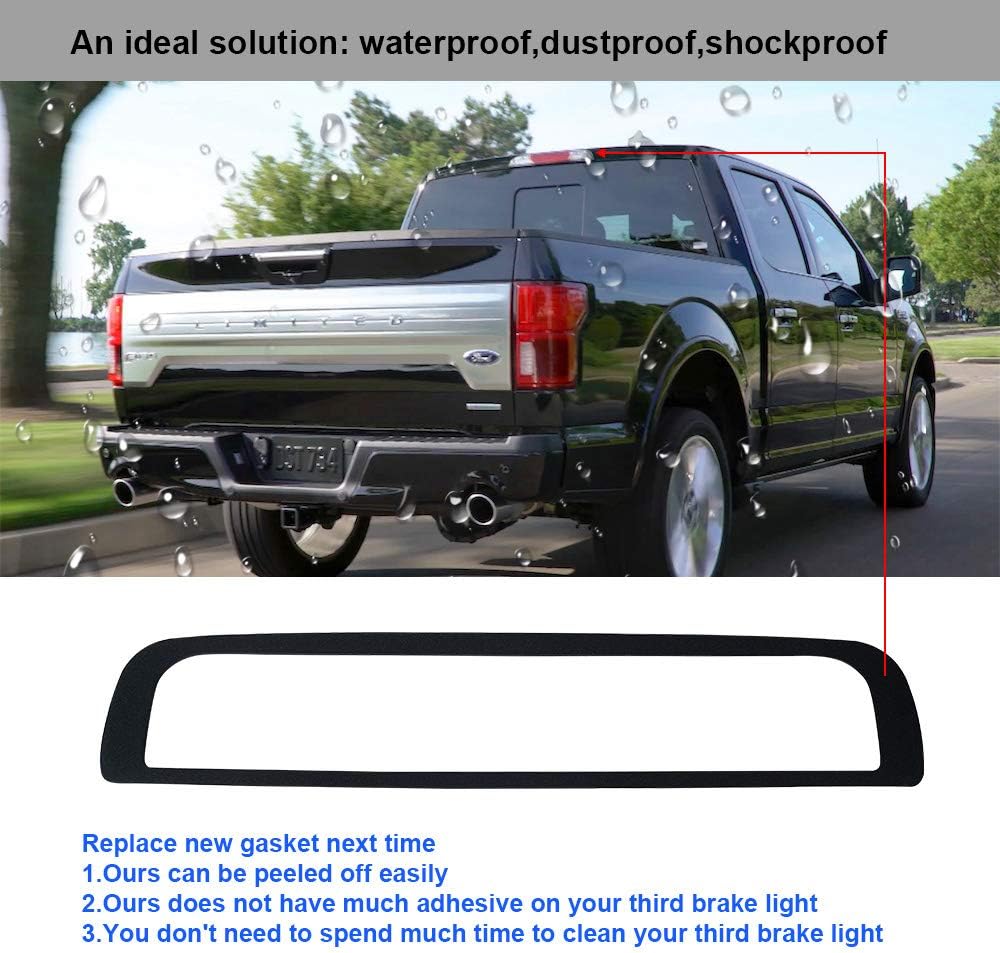 3rd Third Brake Light Seal Gasket Compatible with Chevy Silverado GMC Sierra 1500 2500 3500 2014 2015 2016 2017 2018 Rear Cab High Mount Stop Lamp