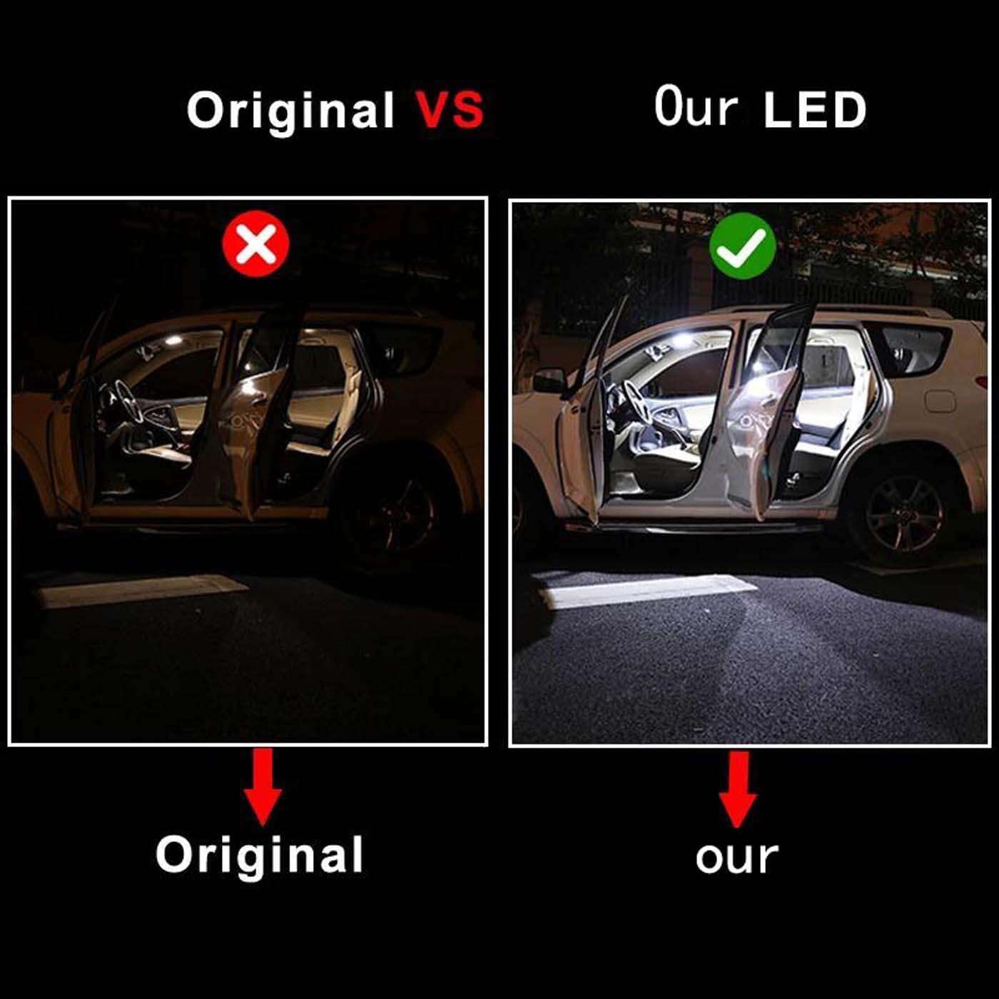 12pcs Car LED Interior Trunk Reading Glove Box Light Kit, for Fiat Ducato 1995-2022 2023 2024 Accessories