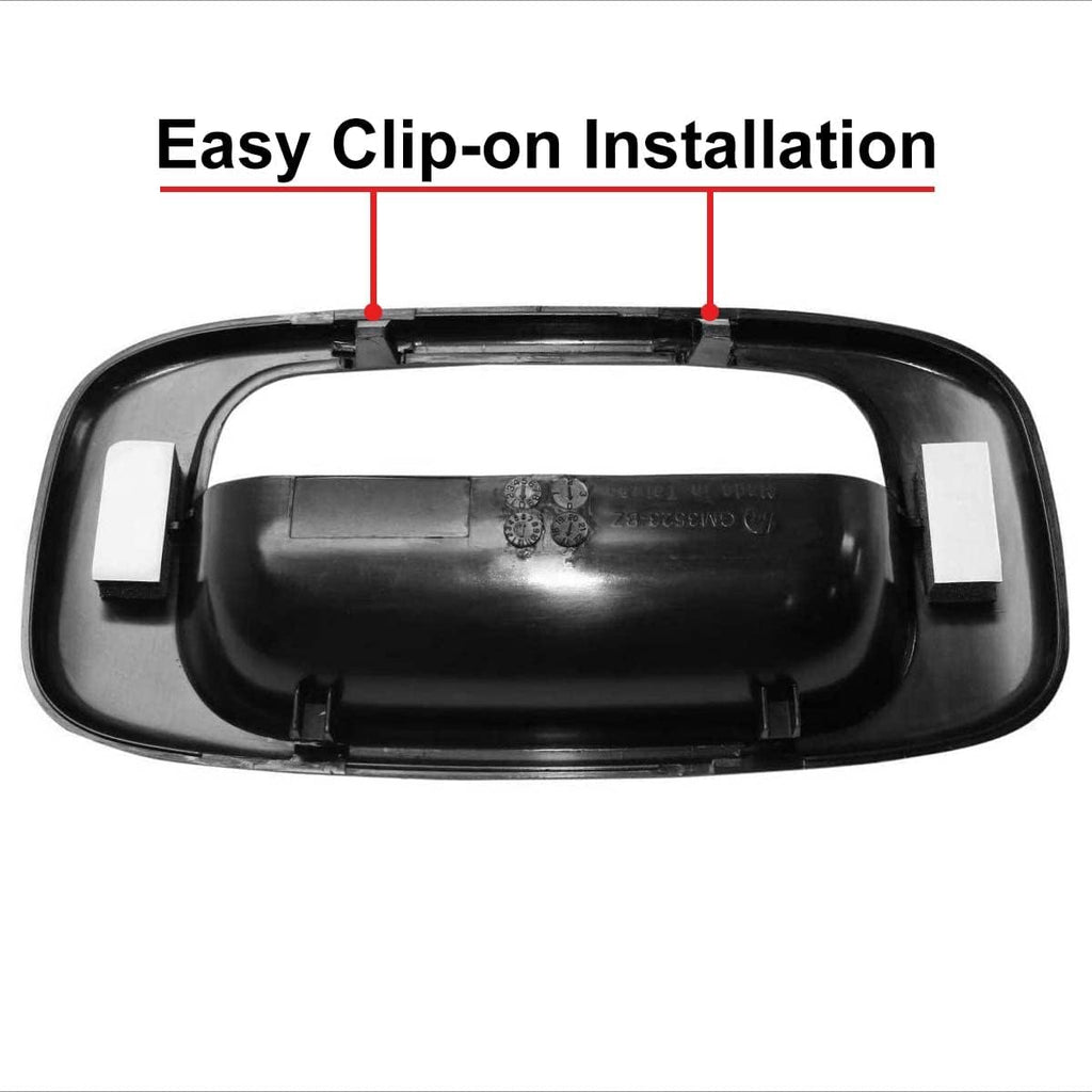 Parts N Go 1999-2007 Silverado Sierra 1500 2500 3500 Tailgate Handle Trim Bezel Cover Replacement Black Textured Plastic Rear Exterior - GM1916102, 15228539