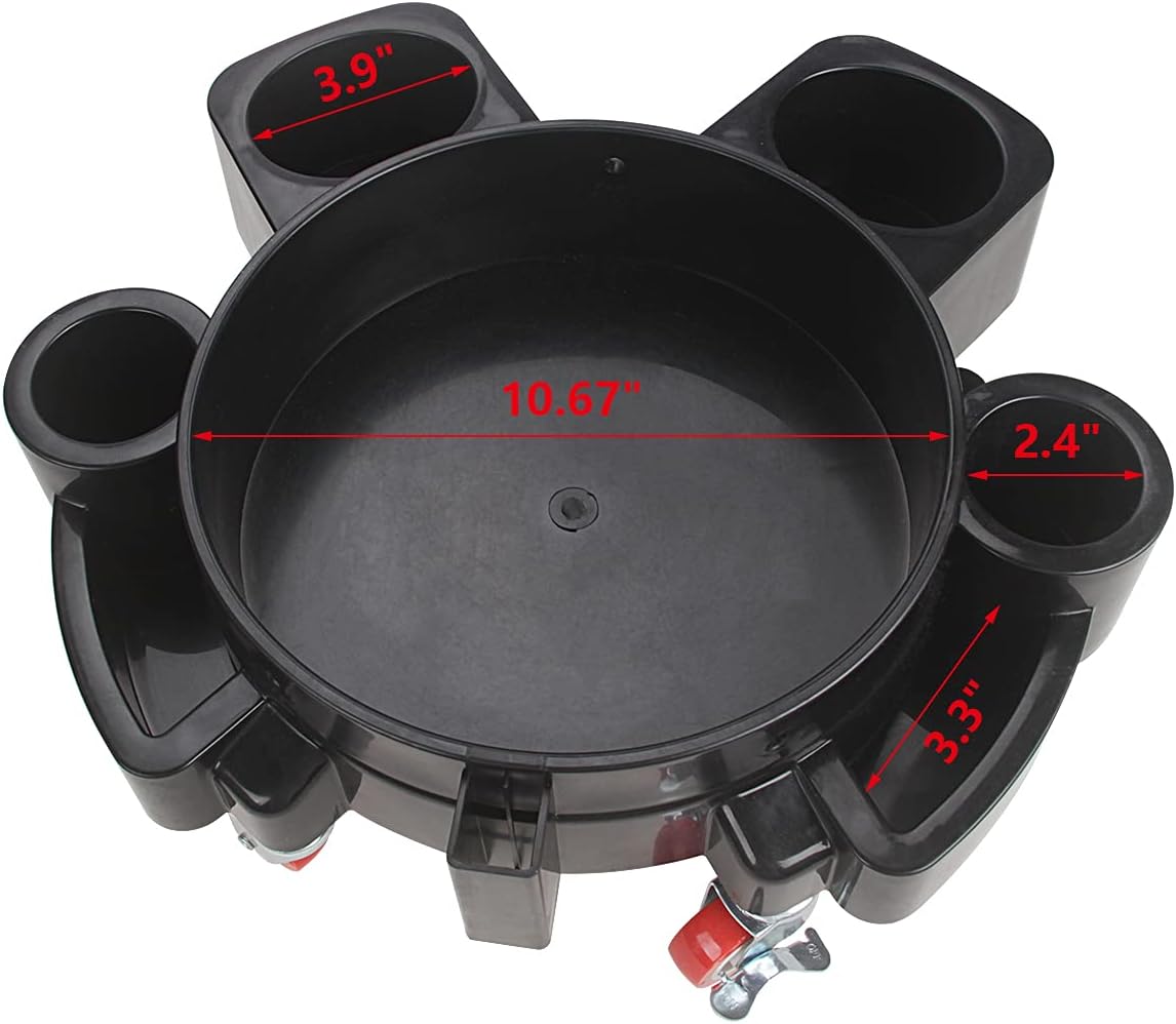 LCGP Bucket Dolly 5 Gallon Car Wash Professional Detailing Bucket Dolly with Heavy Duty Wheel Casters, Black