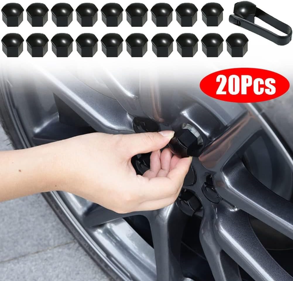 20 Pcs Plastic Wheel Lug Nut Covers for VW Jetta 2018-2024, Hex Bolt Caps Protective Decorative Trim Durable Styling Head Protector,Silver-17mm