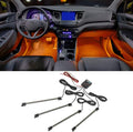 LEDGlow 4pc Orange LED Interior Footwell Underdash Neon Lighting Kit for Cars & Trucks - 7 Unique Patterns - Music Mode - 8 Brightness Levels - Auto Illumination Bypass Mode - Universal Fitment