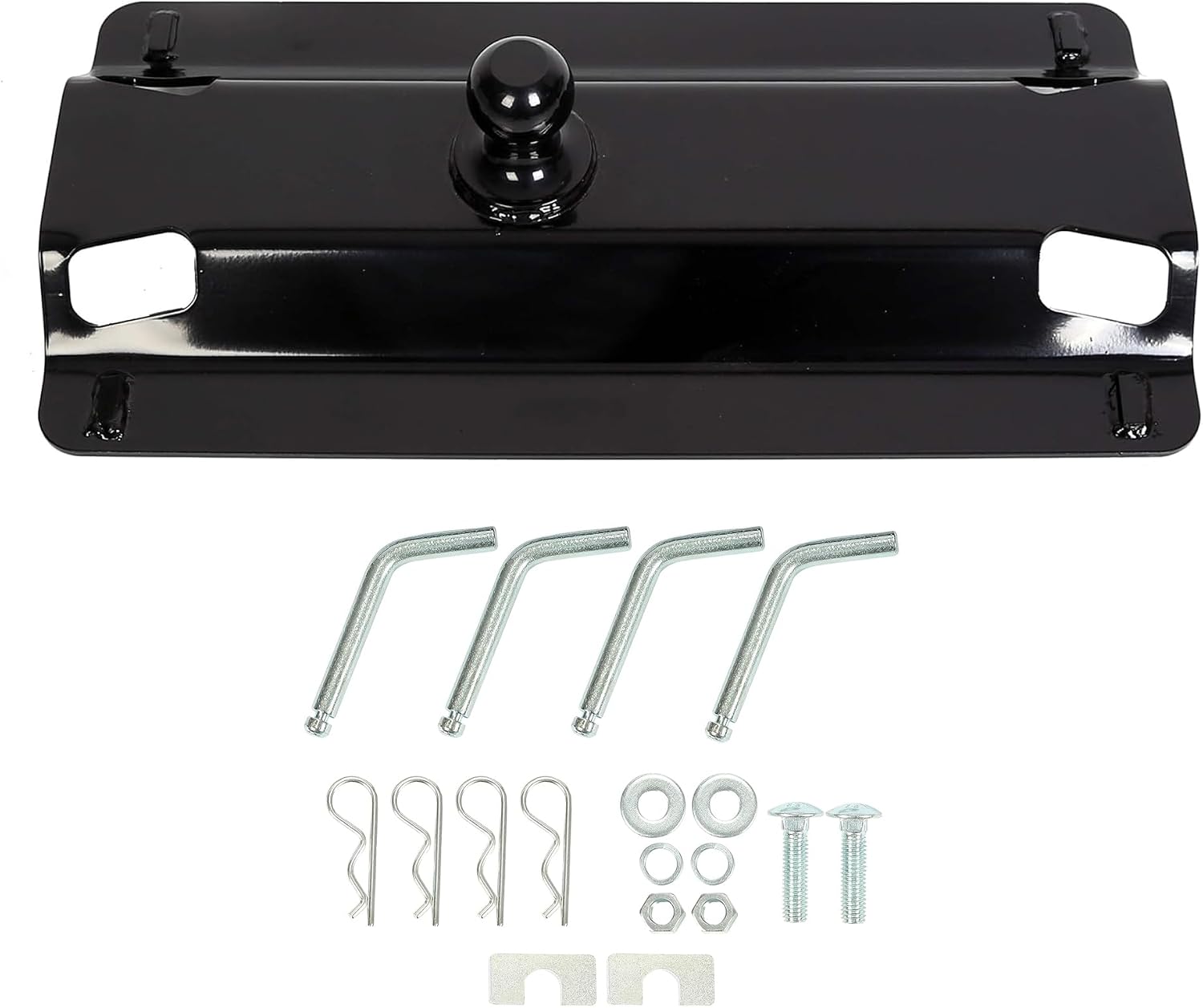 ECOTRIC Universal Fifth Wheel Gooseneck Hitch Adapter Plate for Pickup | Truck Bed Standard 5th Fifth Wheel Rails 30,000 lbs 2-5/16-Inch Ball