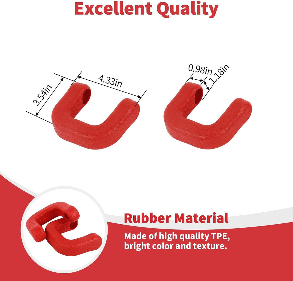 Linskip for Capable Steel Bumper Tow Hook Covers Fit for 2021-2026 Ford Bronco Accessories, Tow Hook Rubber Sleeve Protectors for Bronco Exterior Accessories(Red)