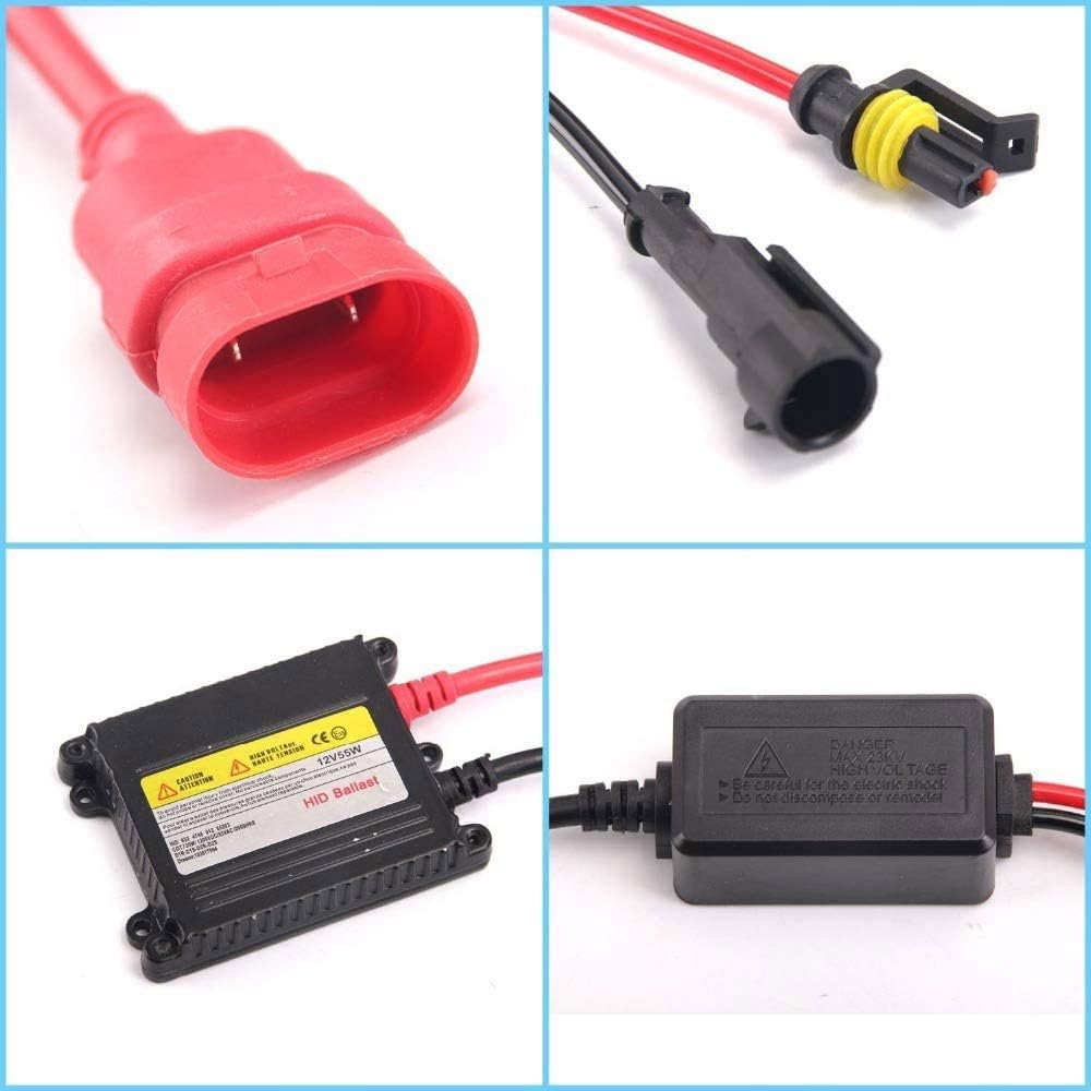 12V 55W HID Ballast, 2PCS Super Slim Universal Xenon Headlight Kit | Fast Start Digital Ballast for H1/H3/H4/H7/H8/H11/H13/9003/9005/9006/9007, Plug & Play Installation