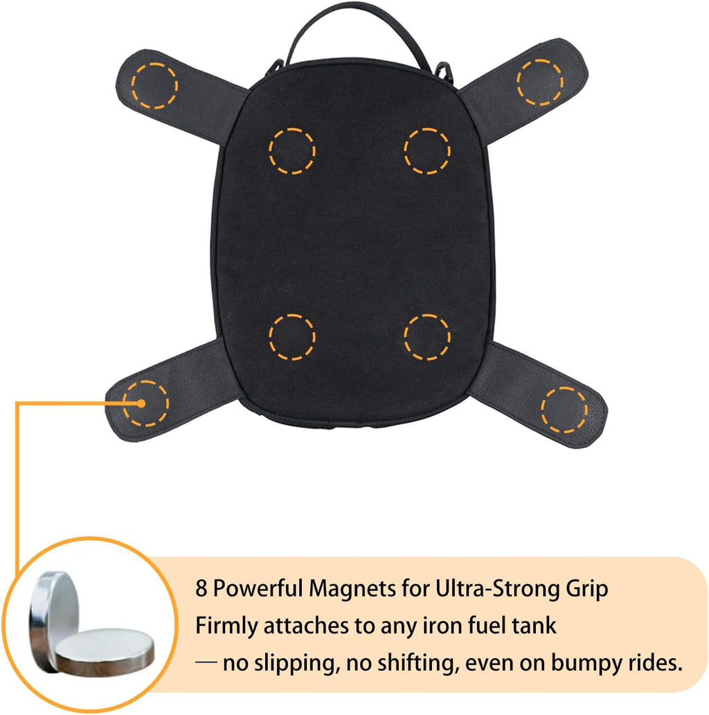 Magnetic Tank Bag 5.5L/1.5GAL Storage Capacity, Nylon and PP Material Waterproof Universal for Motorcycles - For Steel Tanks Only