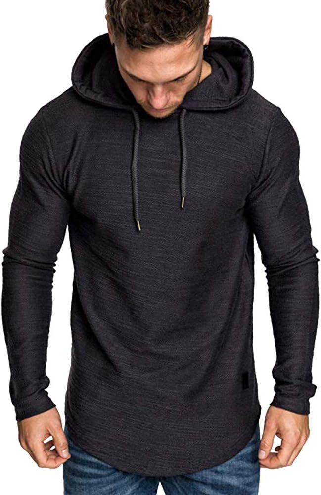 Lexiart Mens Fashion Athletic Hoodies Sport Sweatshirt Solid Color Fleece - Image 3